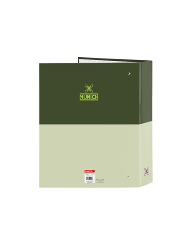 Carpeta safta carton folio 4 anillas lomo ancho munich bright khaki 60x270x300 mm