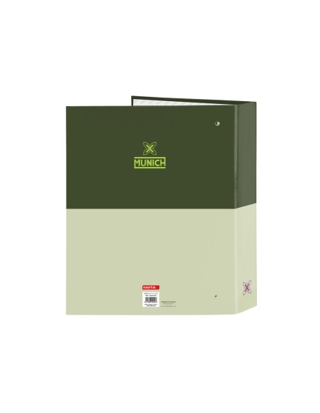Carpeta safta carton folio 4 anillas lomo ancho munich bright khaki 60x270x300 mm