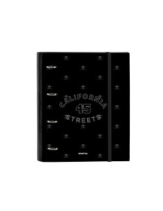 Carpeta con recambio safta din a4 tapa forrada 100 h 60 gr cuadro 5 mm con goma y 5 separadores safta california