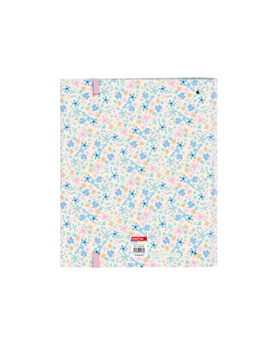 Carpeta con recambio safta din a4 tapa forrada 100 h 60 gr cuadro 5 mm con goma y 5 separadores blackfit8 blossom