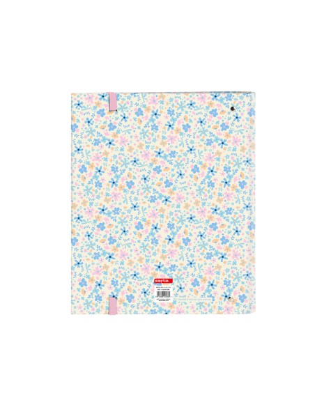Carpeta con recambio safta din a4 tapa forrada 100 h 60 gr cuadro 5 mm con goma y 5 separadores blackfit8 blossom