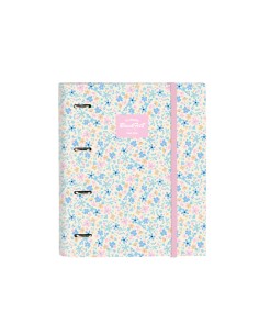 Carpeta con recambio safta din a4 tapa forrada 100 h 60 gr cuadro 5 mm con goma y 5 separadores blackfit8 blossom