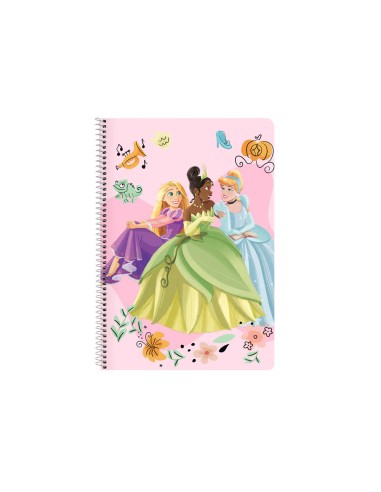 Cuaderno espiral safta folio 80 h 60 gr cuadro 4 mm tapa extradura princesas disney magical
