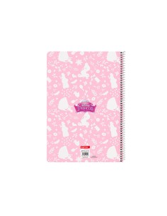 Cuaderno espiral safta folio 80 h 60 gr cuadro 4 mm tapa extradura princesas disney magical