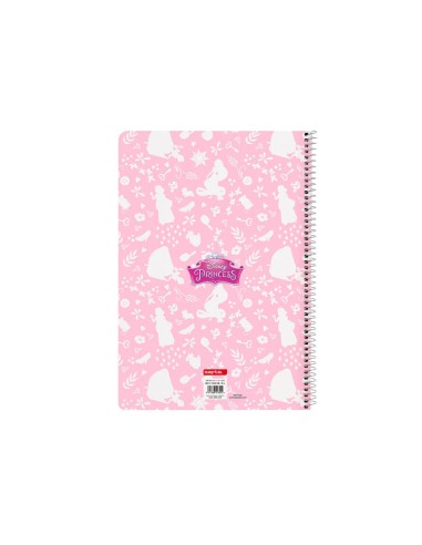 Cuaderno espiral safta folio 80 h 60 gr cuadro 4 mm tapa extradura princesas disney magical