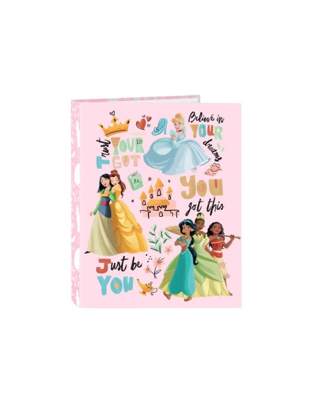 Carpeta safta carton folio 4 anillas mixtas princesas disney magical
