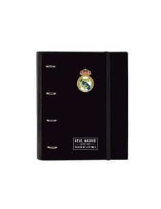 Carpeta 4 anillas 35 mm safta din a4 gomas y 5 separadores tapa forrada recambio 100 h 60 gr cuadro 5 mm real madrid