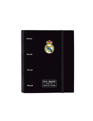 Carpeta 4 anillas 35 mm safta din a4 gomas y 5 separadores tapa forrada recambio 100 h 60 gr cuadro 5 mm real madrid