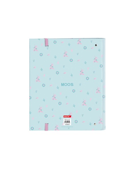 Carpeta con recambio safta din a4 tapa forrada 100 h 60 gr cuadro 5 mm con goma y 5 separadores moos garden