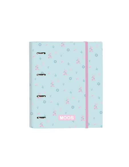 Carpeta con recambio safta din a4 tapa forrada 100 h 60 gr cuadro 5 mm con goma y 5 separadores moos garden