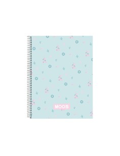 Cuaderno espiral safta tapa forrada din a4 120 hojas cuadro 5 mm 60 gr moos garden