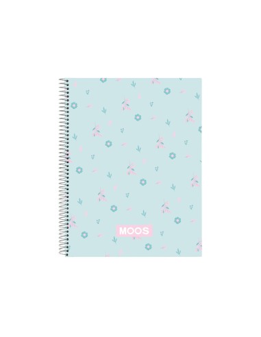 Cuaderno espiral safta tapa forrada din a4 120 hojas cuadro 5 mm 60 gr moos garden