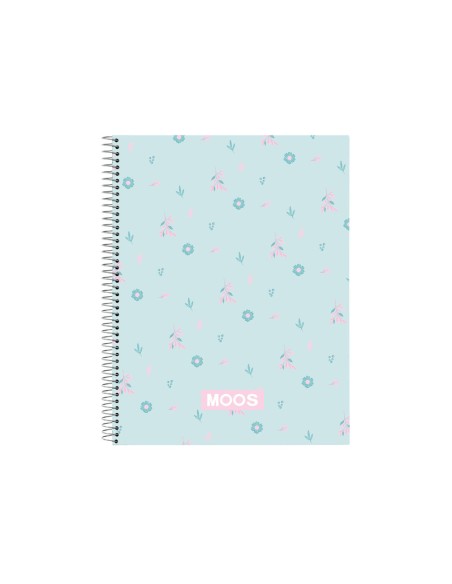 Cuaderno espiral safta tapa forrada din a4 120 hojas cuadro 5 mm 60 gr moos garden