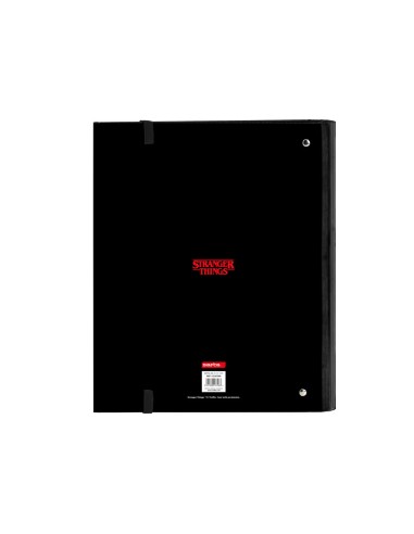 Carpeta con recambio safta din a4 tapa forrada 100 h 60 gr cuadro 5 mm con goma y 5 separadores stranger things