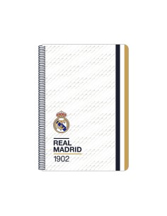 Cuaderno espiral safta folio 80 h 60 gr cuadro 4 mm tapa extradura real madrid 1 equipacion 23 24