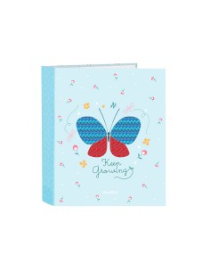 Carpeta carton folio 4 anillas safta lomo ancho blackfit8 mariposa 270x60x330 mm
