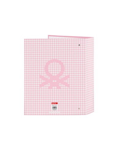 Carpeta carton folio 4 anillas safta lomo ancho benetton vichy 270x60x330 mm