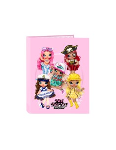 Carpeta carton folio 4 anillas mixtas safta na na na surprise sparkles 265x40x330 mm