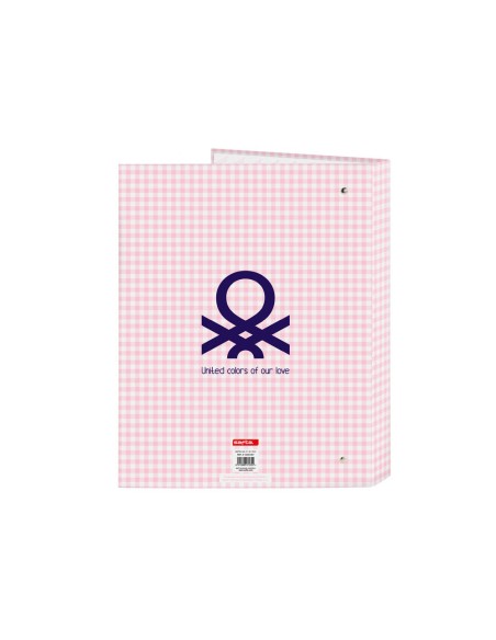 Carpeta carton folio 4 anillas mixtas safta benetton vichy 265x40x330 mm