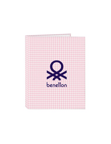 Carpeta carton folio 4 anillas mixtas safta benetton vichy 265x40x330 mm