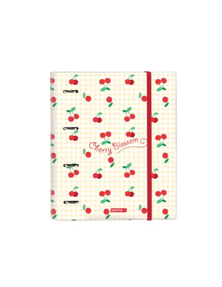 Carpeta 4 anillas safta a4 con recambio 100 hojas cherry 270x35x320 mm