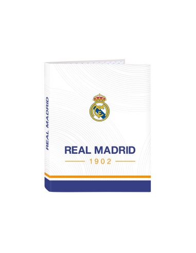 Carpeta safta folio carton 4 anillas mixtas real madrid 1 equipacion 21 22