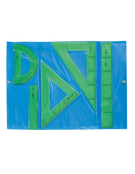 Juego escuadra cartabon regla safta verde