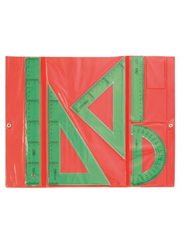 Juego escuadra cartabon regla safta verde