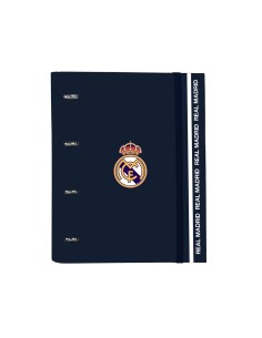 Carpeta con recambio safta din a4 tapa forrada 100 h 60 gr cuadro 5 mm real madrid 270x35x320 mm
