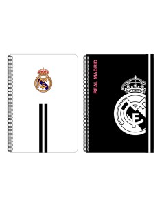 Cuaderno espiral safta folio 80 h 60 gr cuadro 4 mm tapa extradura real madrid 1 equipacion 20 21
