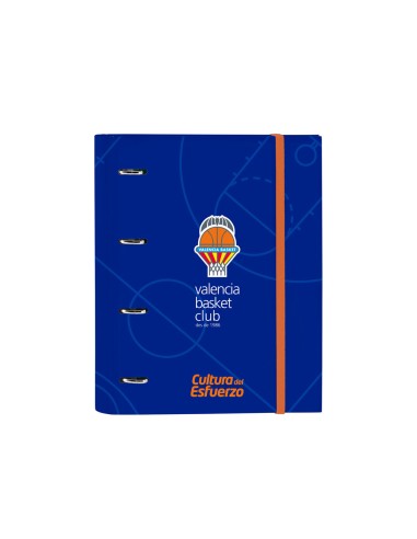 Carpeta con recambio safta din a4 tapa forrada 100 h 60 gr cuadro 5 mm valencia basket club 270x35x320 mm