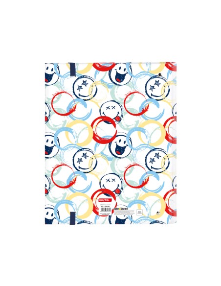 Carpeta con recambio safta din a4 tapa forrada 100 h 60 gr cuadro 5 mm smiley world art 270x35x320 mm