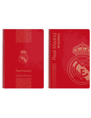 Bloc espiral safta folio 80 h 60 gr cuadro 4 mm tapa extradura real madrid 3 equipacion 18 19