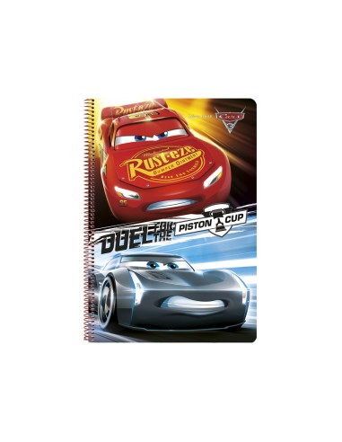 Cuaderno espiral safta folio 80 h 60 gr cuadro 4 mm tapa extradura cars 3