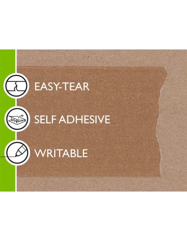 Cinta adhesiva q connect kraft 50mt x 50 mm para embalaje