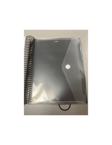 Carpeta pardo escaparate con espiral 80 fundas folio personalizable color negro