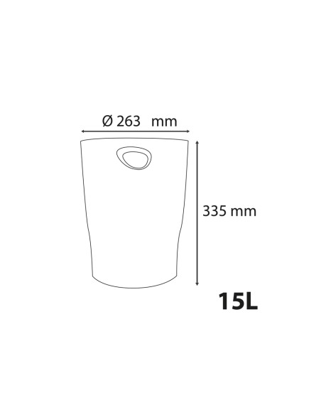 Papelera plastico exacompta ecobin skandi reciclada 15 l colores surtidos 335x263 mm