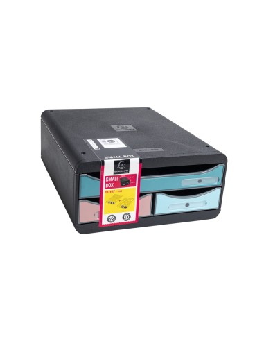 Fichero cajones de sobremesa exacompta skandi din a4 polipropileno reciclado 3 cajones colores surtidos