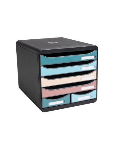 Fichero cajones de sobremesa exacompta skandi din a4 polipropileno reciclado 6 cajones colores surtidos