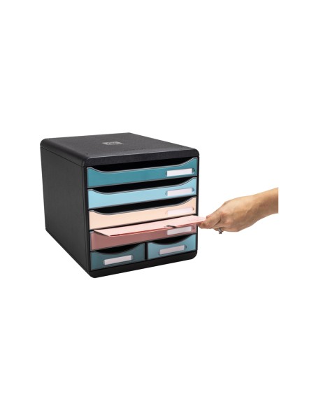 Fichero cajones de sobremesa exacompta skandi din a4 polipropileno reciclado 6 cajones colores surtidos