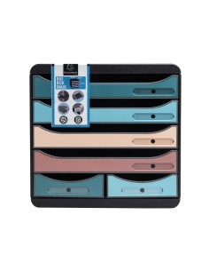 Fichero cajones de sobremesa exacompta skandi din a4 polipropileno reciclado 6 cajones colores surtidos