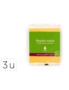 Bayeta microfibra suave amarilla para cocinas y banos 40x36 cm pack de 3 unidades