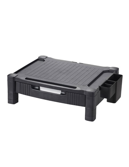 Soporte q connect para monitor impresora con cajon y ajustable a dos alturas 103cm a 133cm color negro