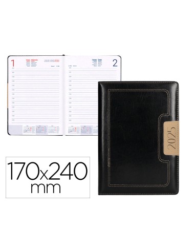 Agenda encuadernada liderpapel dorios 170 x 240 2025 dia pagina gris papel 70 gr