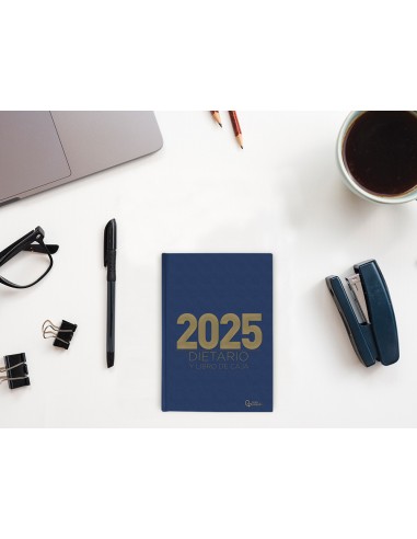 Agenda encuadernada liderpapel dietario 120 x 165 2025 dia pagina color azul papel 70 gr