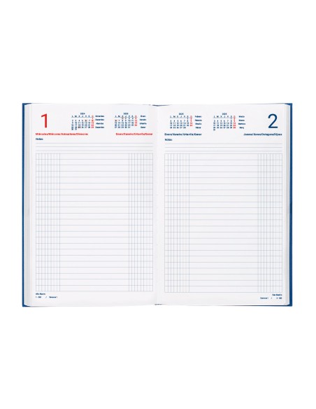 Agenda encuadernada liderpapel dietario 120 x 165 2025 dia pagina color azul papel 70 gr