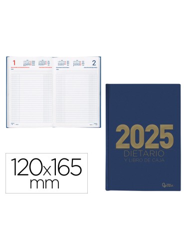 Agenda encuadernada liderpapel dietario 120 x 165 2025 dia pagina color azul papel 70 gr