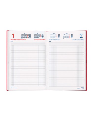 Agenda encuadernada liderpapel dietario 120 x 165 2025 dia pagina color rojo papel 70 gr