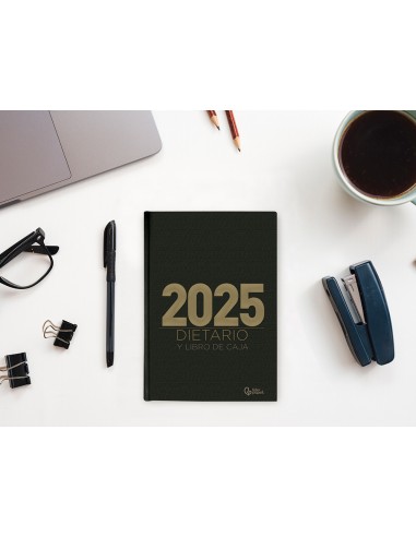 Agenda encuadernada liderpapel dietario 150 x 215 2025 dia pagina color negro papel 70 gr