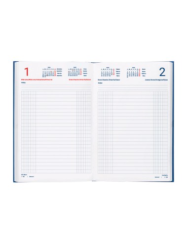 Agenda encuadernada liderpapel dietario 150 x 215 2025 dia pagina color azul papel 70 gr